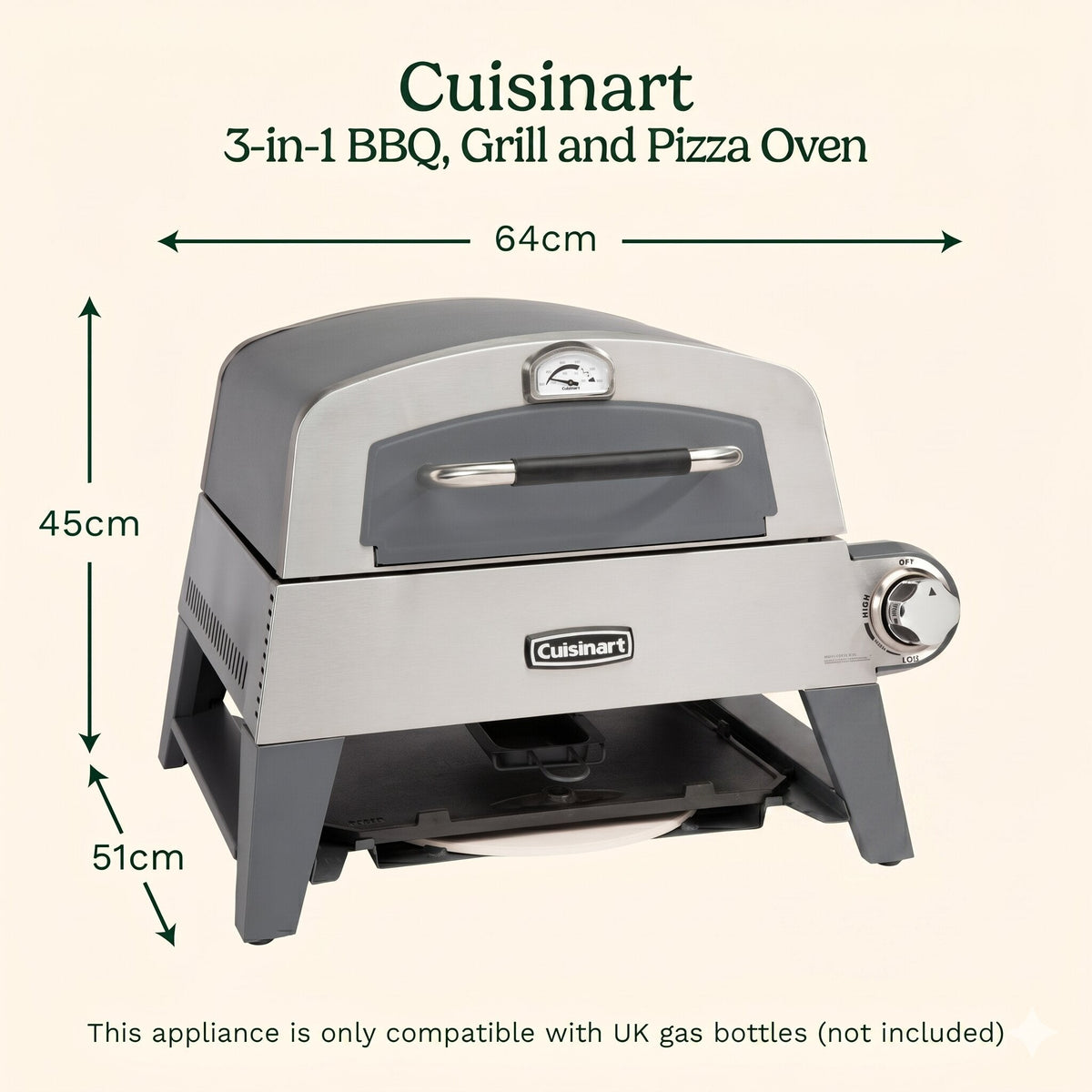Cuisinart 3-in-1 BBQ, Grill and Pizza Oven