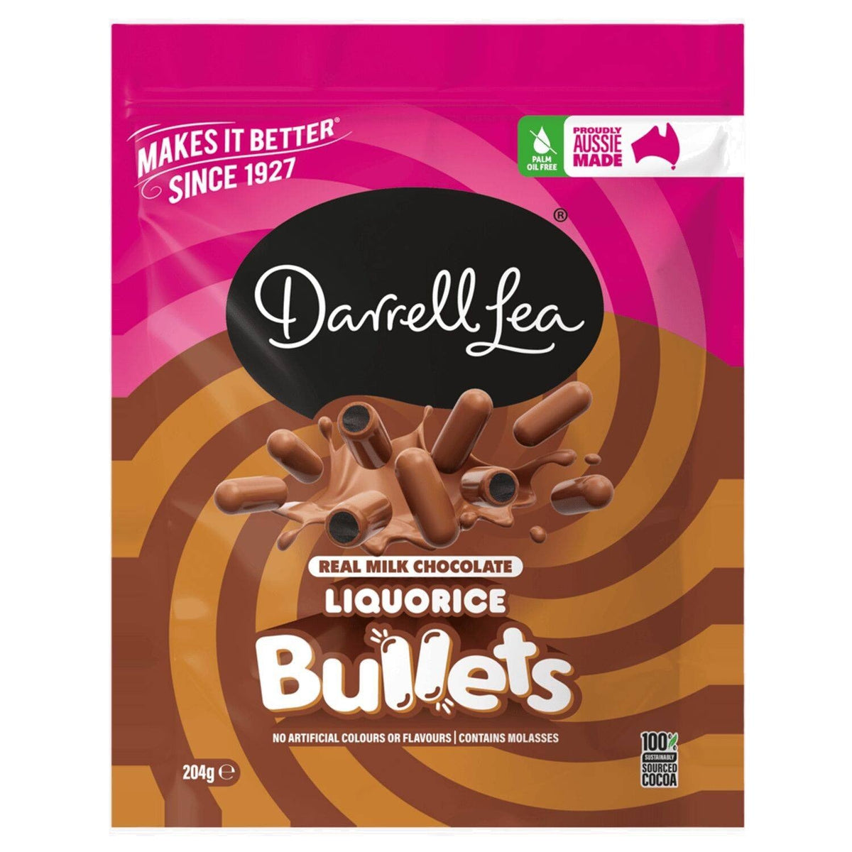 Darrell Lea Milk Chocolate Liquorice Bullets