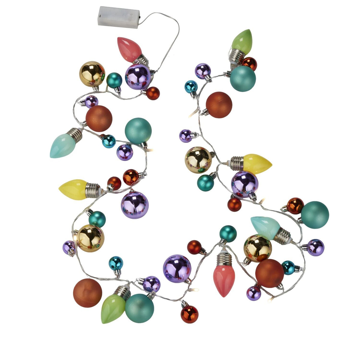 Lakeland Bright Mixed Bauble Garland Lights 1.8m