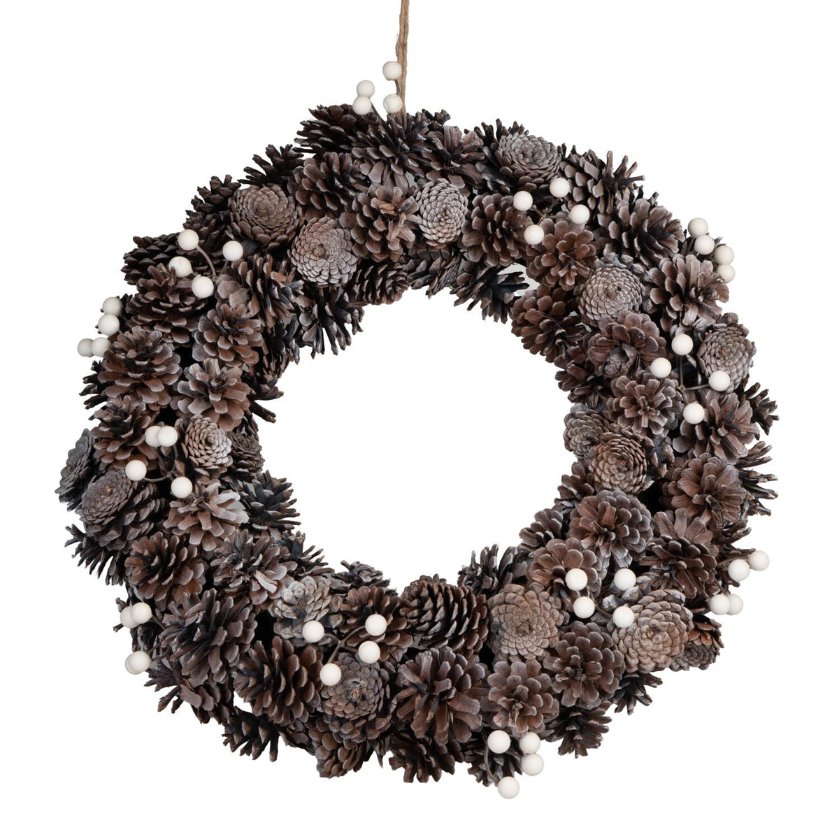 Lakeland Pine Cone and White Berry Wreath