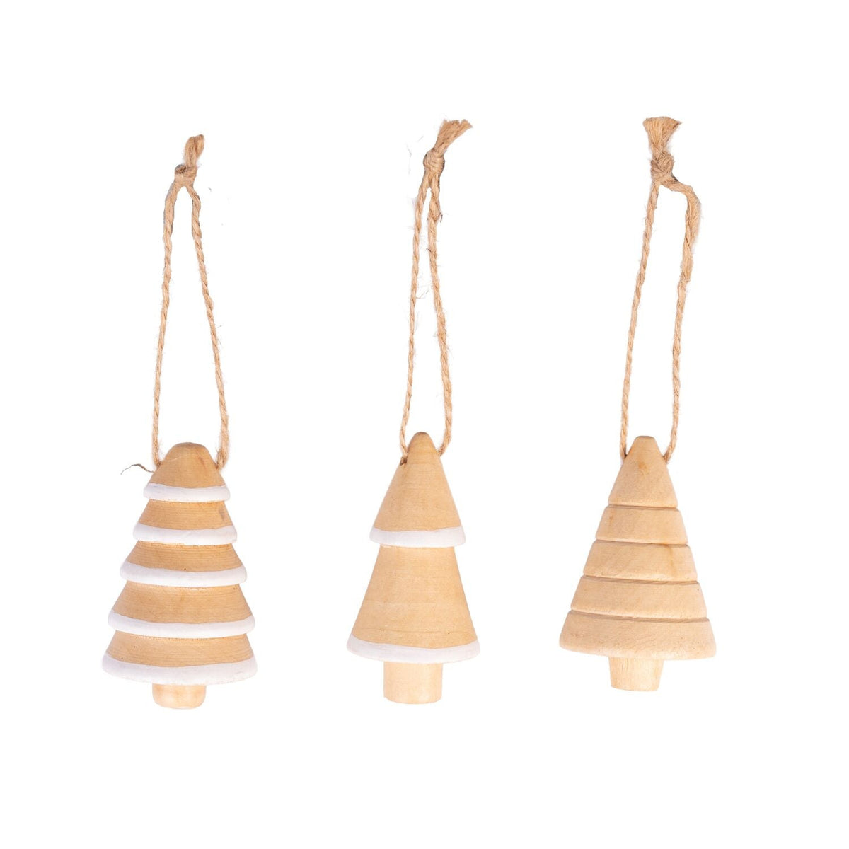 Lakeland Wooden Tree Hanging Decorations - Set of 3