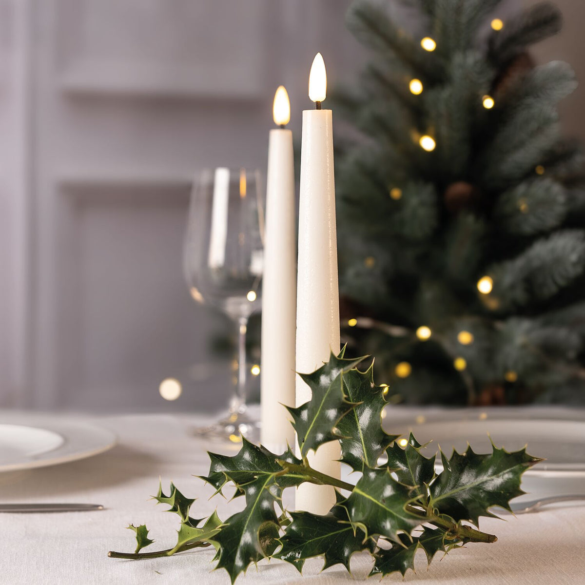 Lakeland White LED Taper Candles – Set of 2