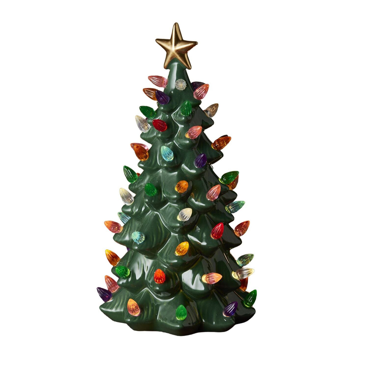 Lakeland Dark Green Ceramic Light-Up Tree 27.8cm