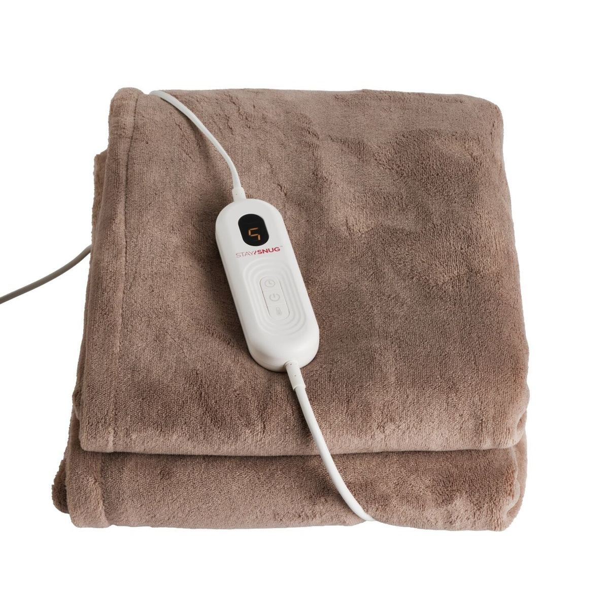 StaySnug Mocha Velvety Heated Throw