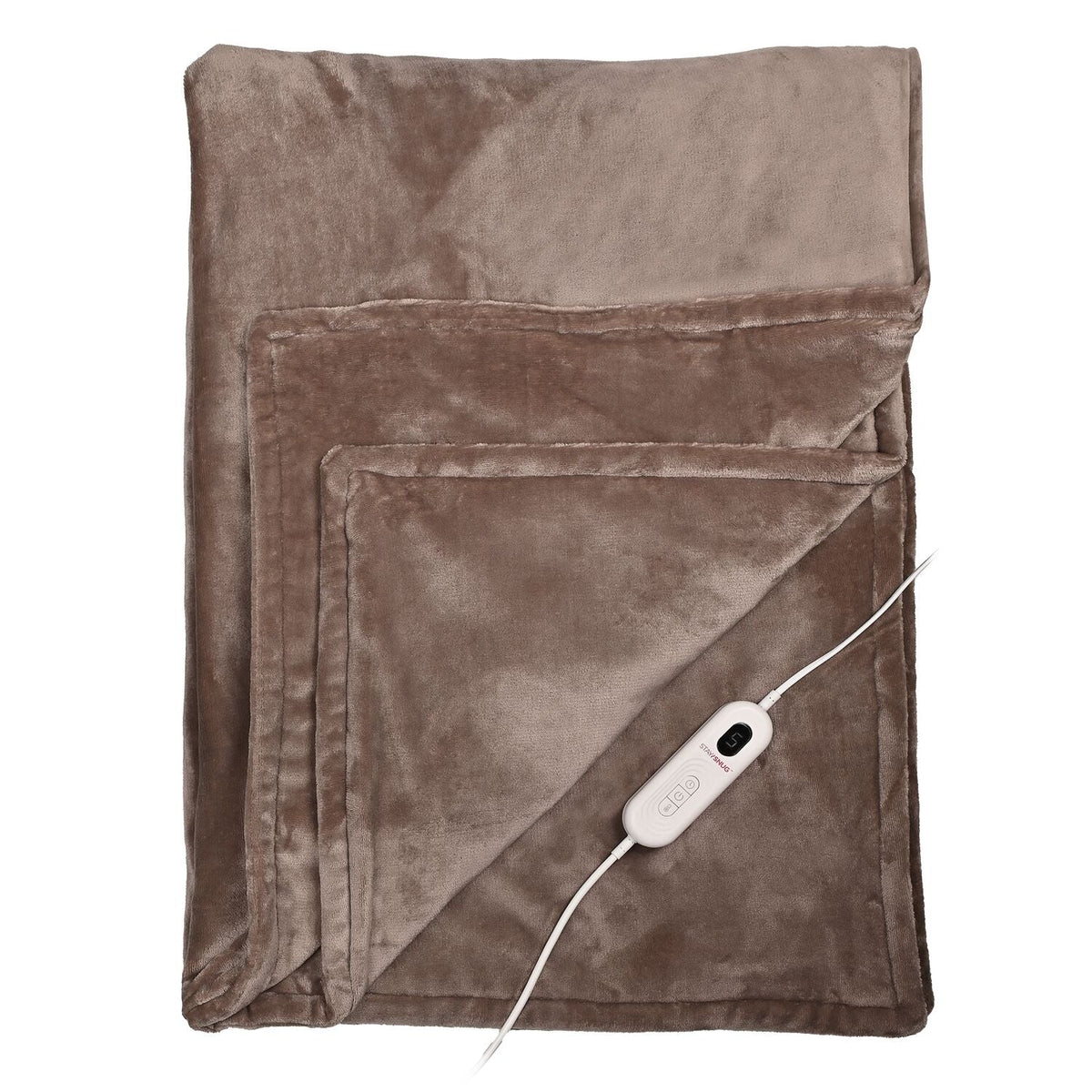 StaySnug Mocha Velvety Heated Throw