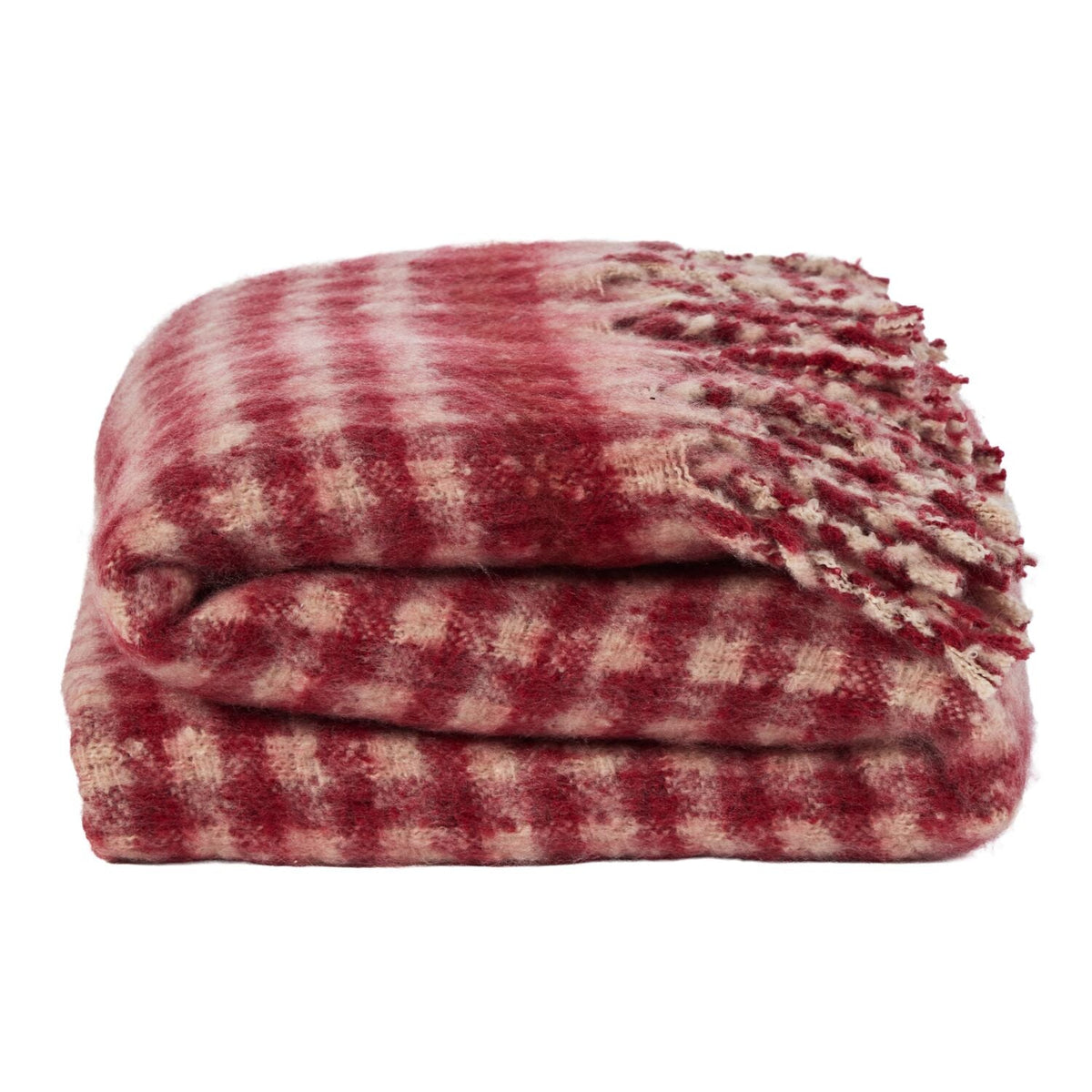 Lakeland Checkered Faux Mohair Throw