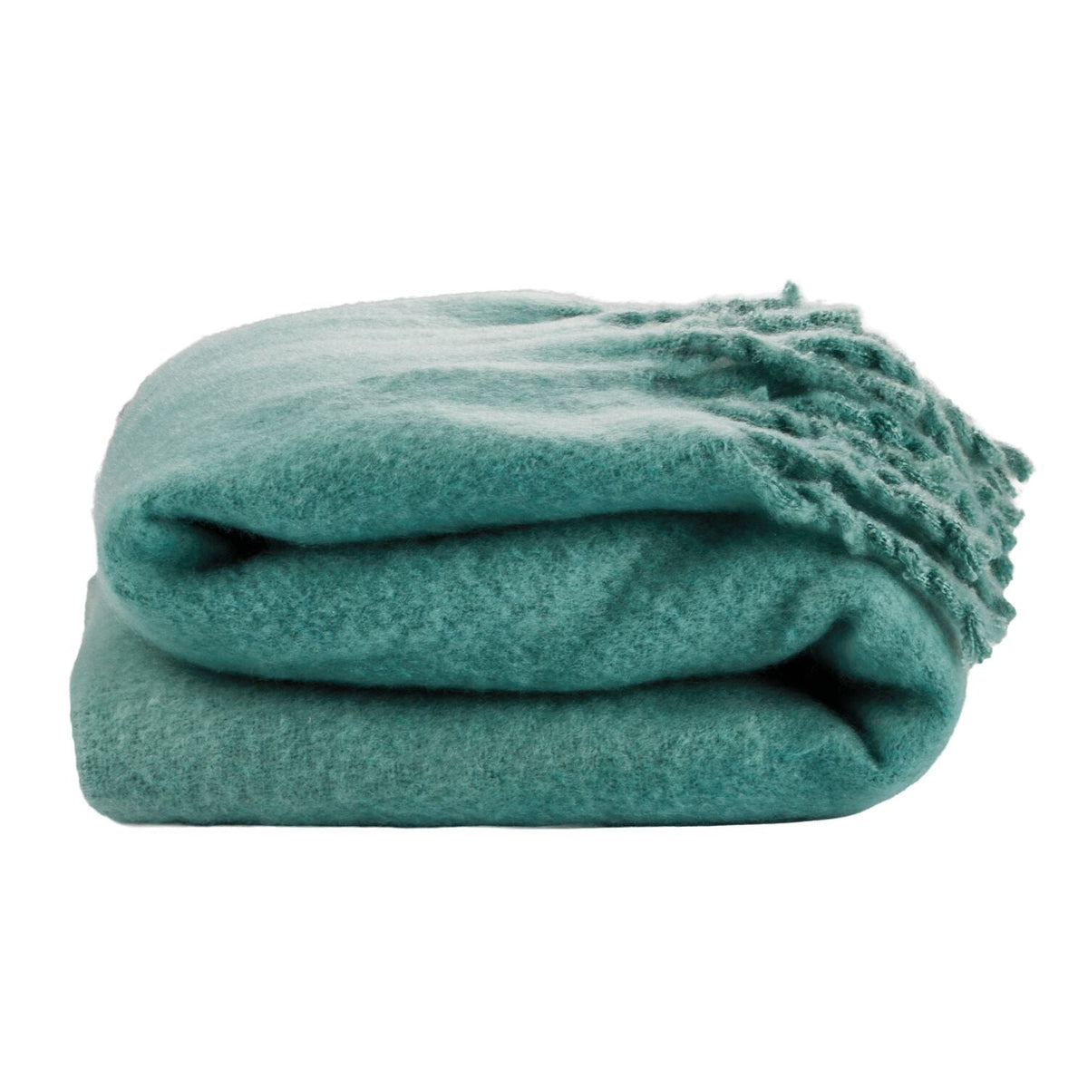 Lakeland Blue Faux Mohair Throw