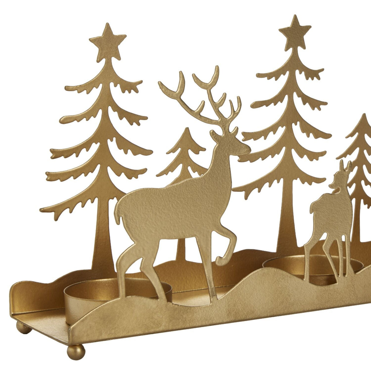 Lakeland Deer and Tree Gold Tealight Holder