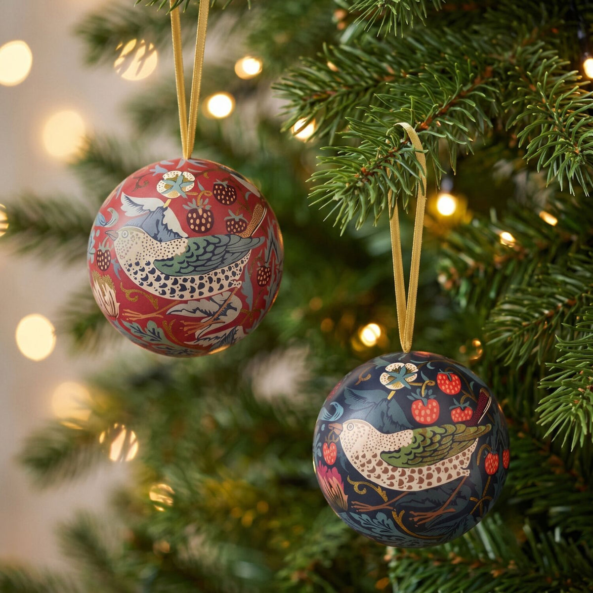 Arts & Crafts Strawberry Thief Honeycomb Bauble