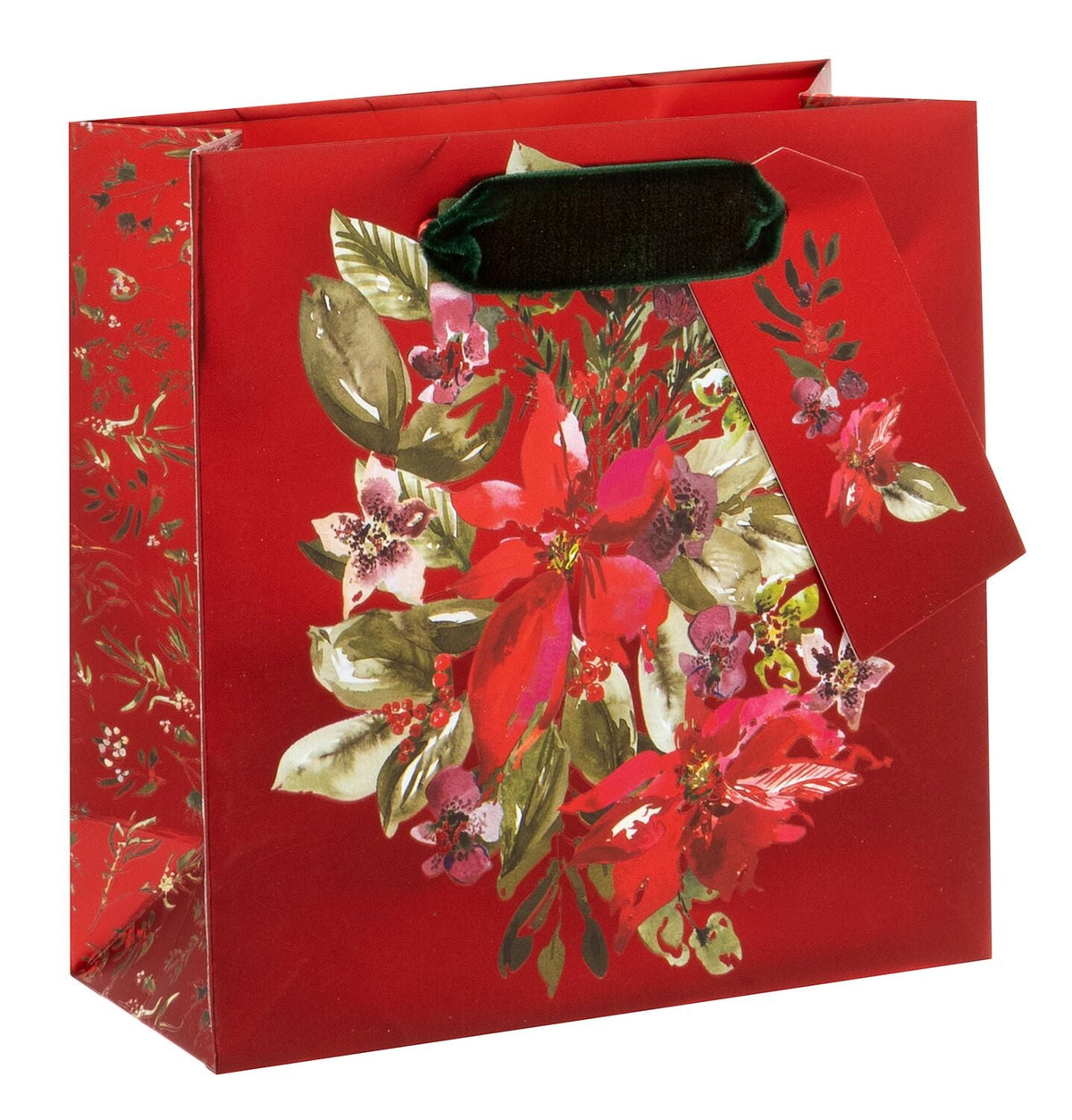 Glick Small Plush Poinsettia Gift Bag