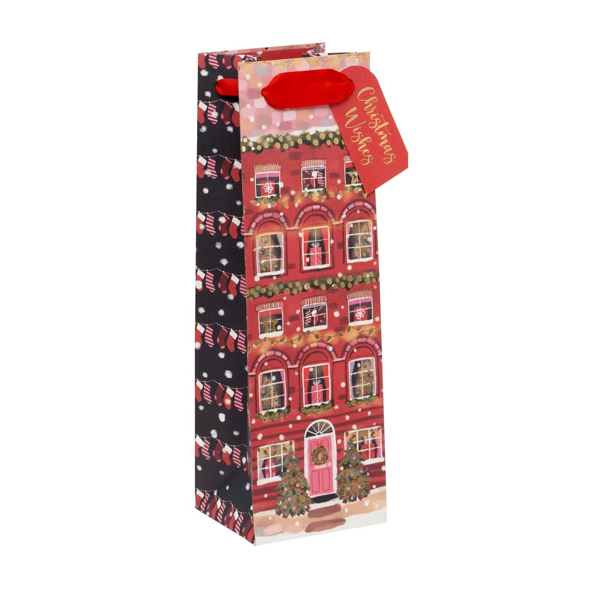 Glick Merry Manor Christmas Bottle Gift Bag