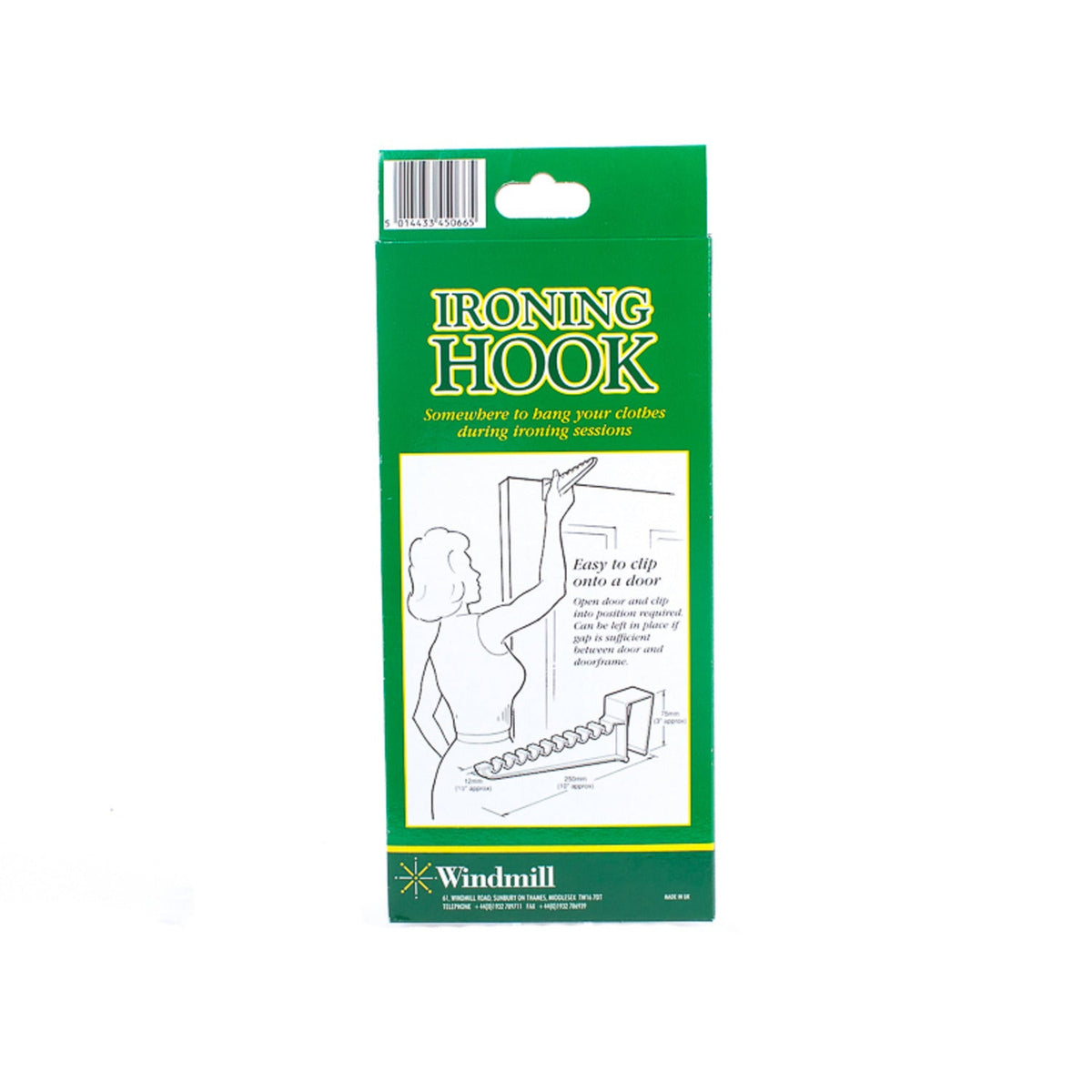 2 Over Door Plastic Ironing Hooks - Holds 10 Hangers