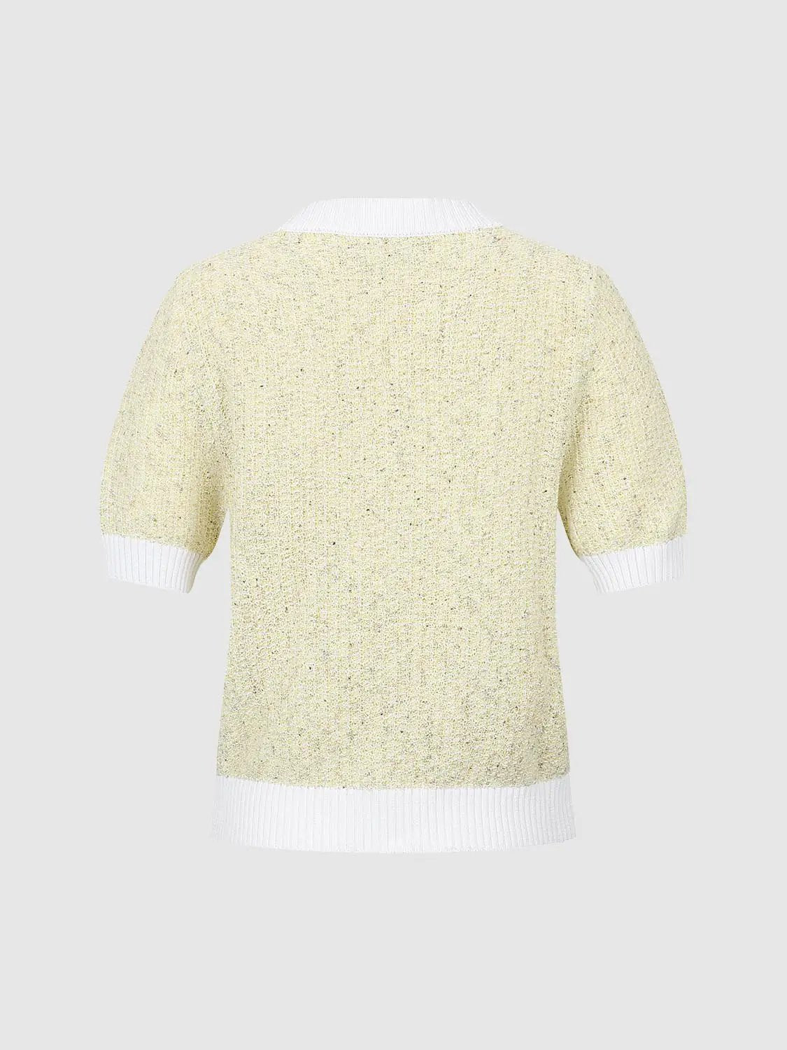 Textured Weave With Contrast Trim Cardigan