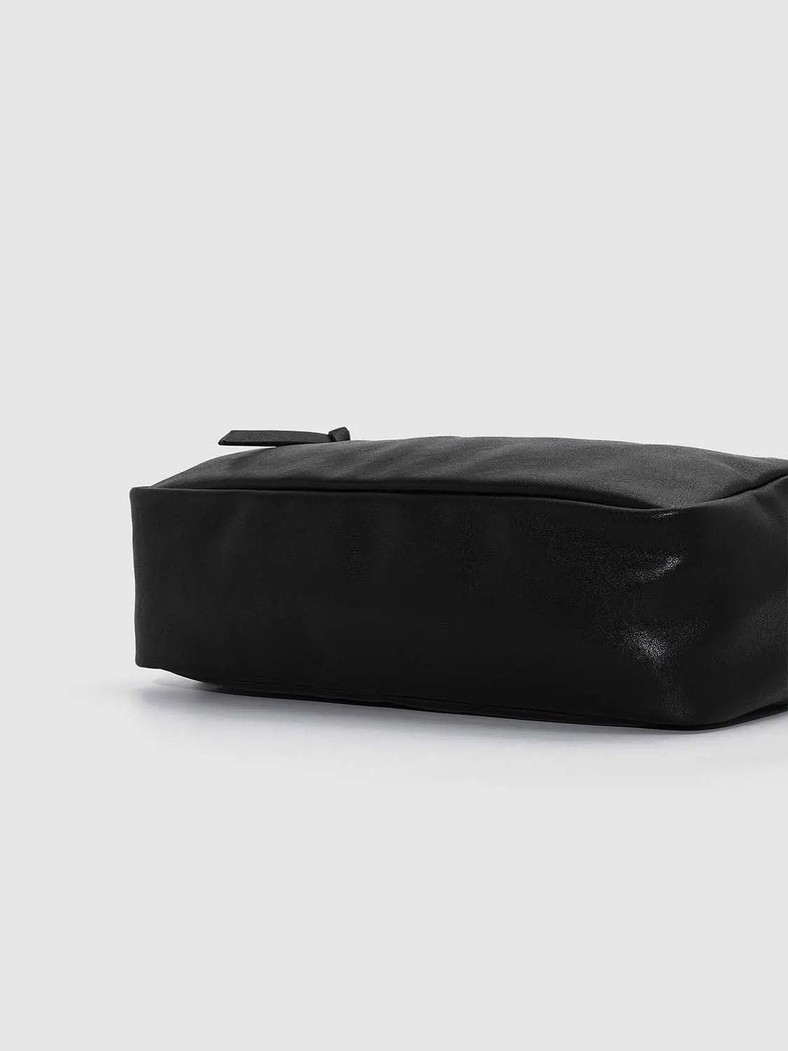 Minimalist Textile Lined Faux Leather Crossbody Bag
