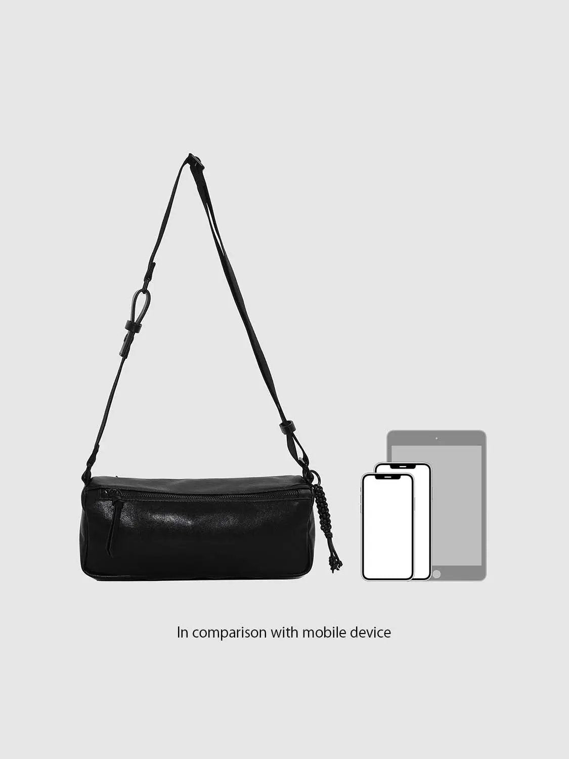 Minimalist Textile Lined Faux Leather Crossbody Bag