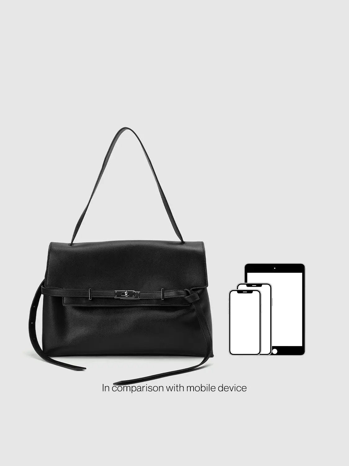 Buckle Flap Top Handle Satchel Shoulder Bag