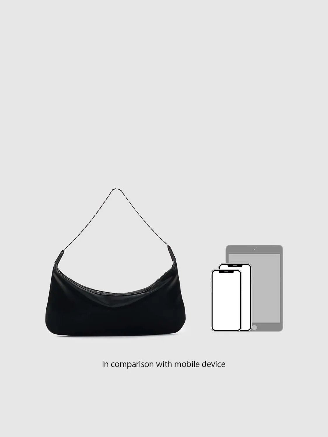 Crescent Minimalist Black Chain Link Shoulder Bag