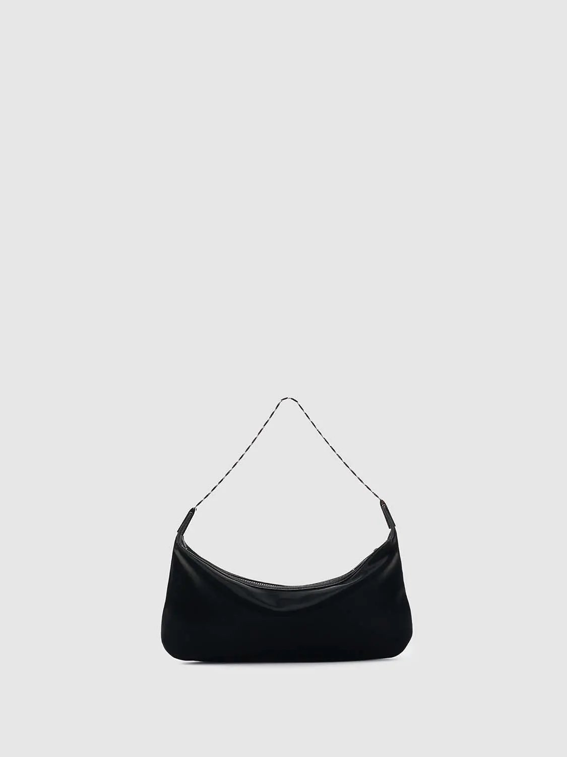 Crescent Minimalist Black Chain Link Shoulder Bag
