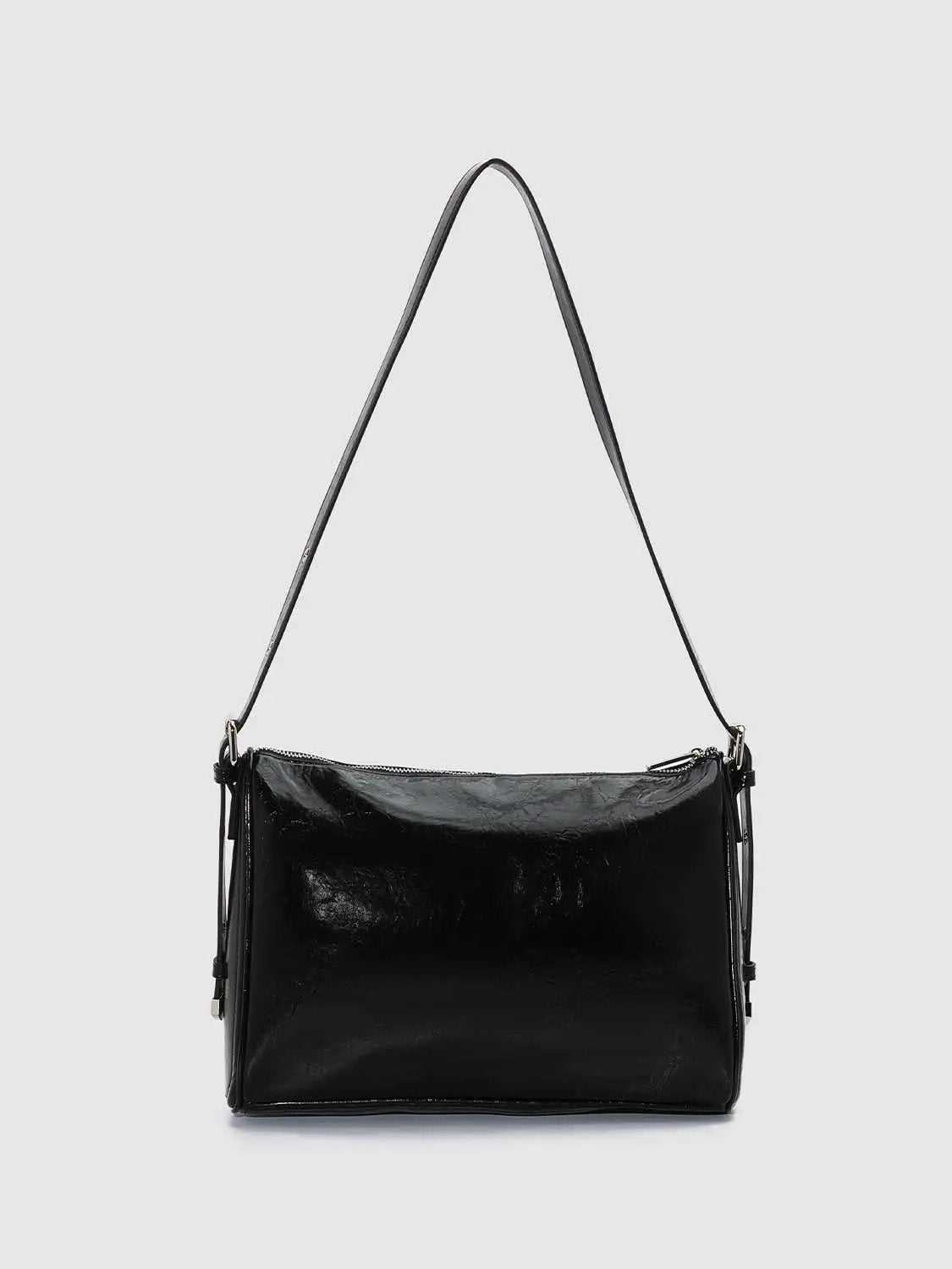 Faux Leather Textured Multi-Pocket Shoulder Bag