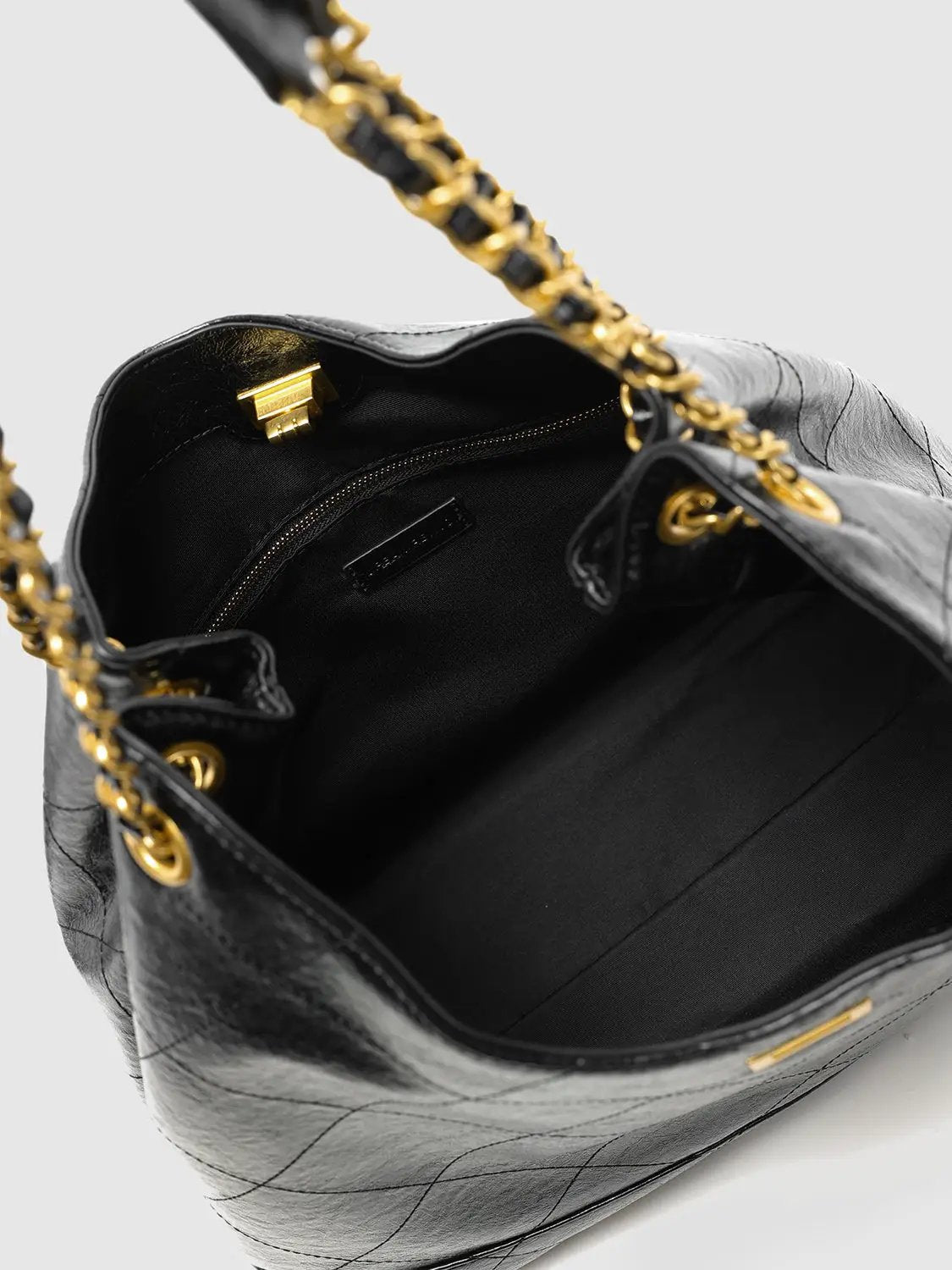 Oversize Quilted Chain Strap Faux Leather Shoulder Bag