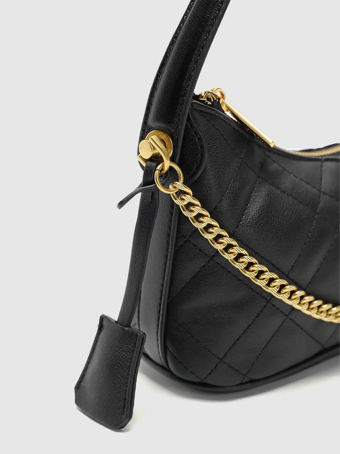 Quilted Faux Leather Chain Strap Chic Crossbody Handbag