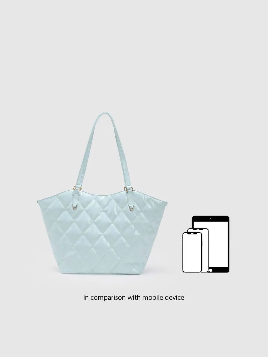 Diamond Quilted Large Capacity Shoulder Tote Bag