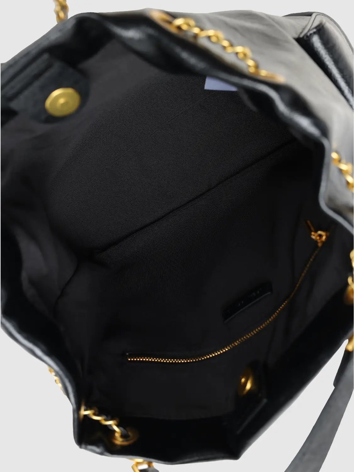 Drawstring Gold Chain Soft Leather Multiway Shoulder Bag
