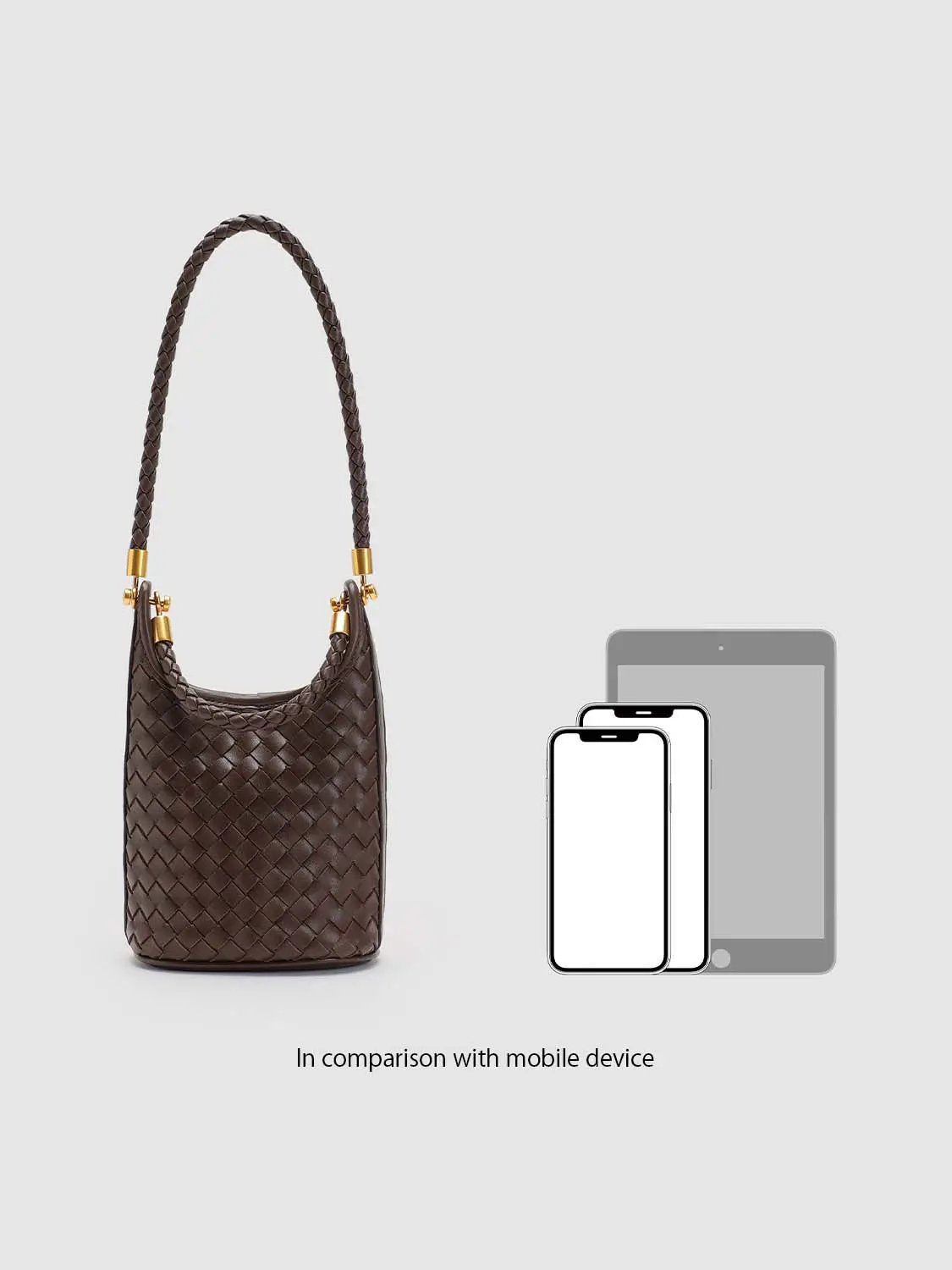Basket Weave Leather Braided Strap Casual Shoulder Handbag