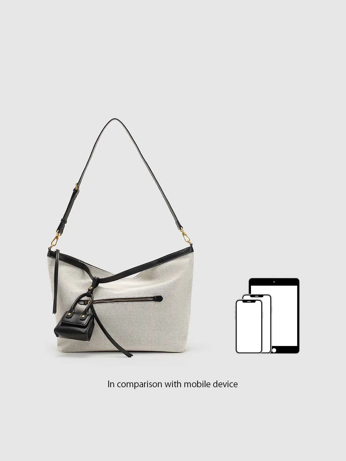 Textile Textured Weave Zippered Front Pocket Shoulder Bag