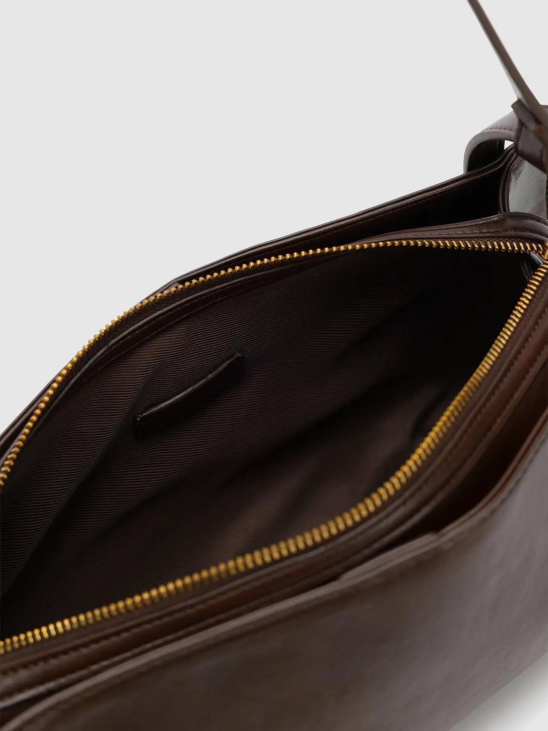 Zip Top Padlockcharm Long Strap Shoulder Bag