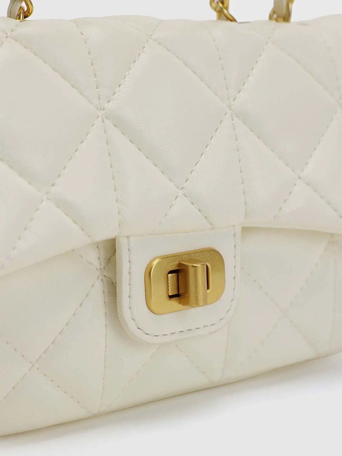 Quilted Chain Shoulder Satchel Bag