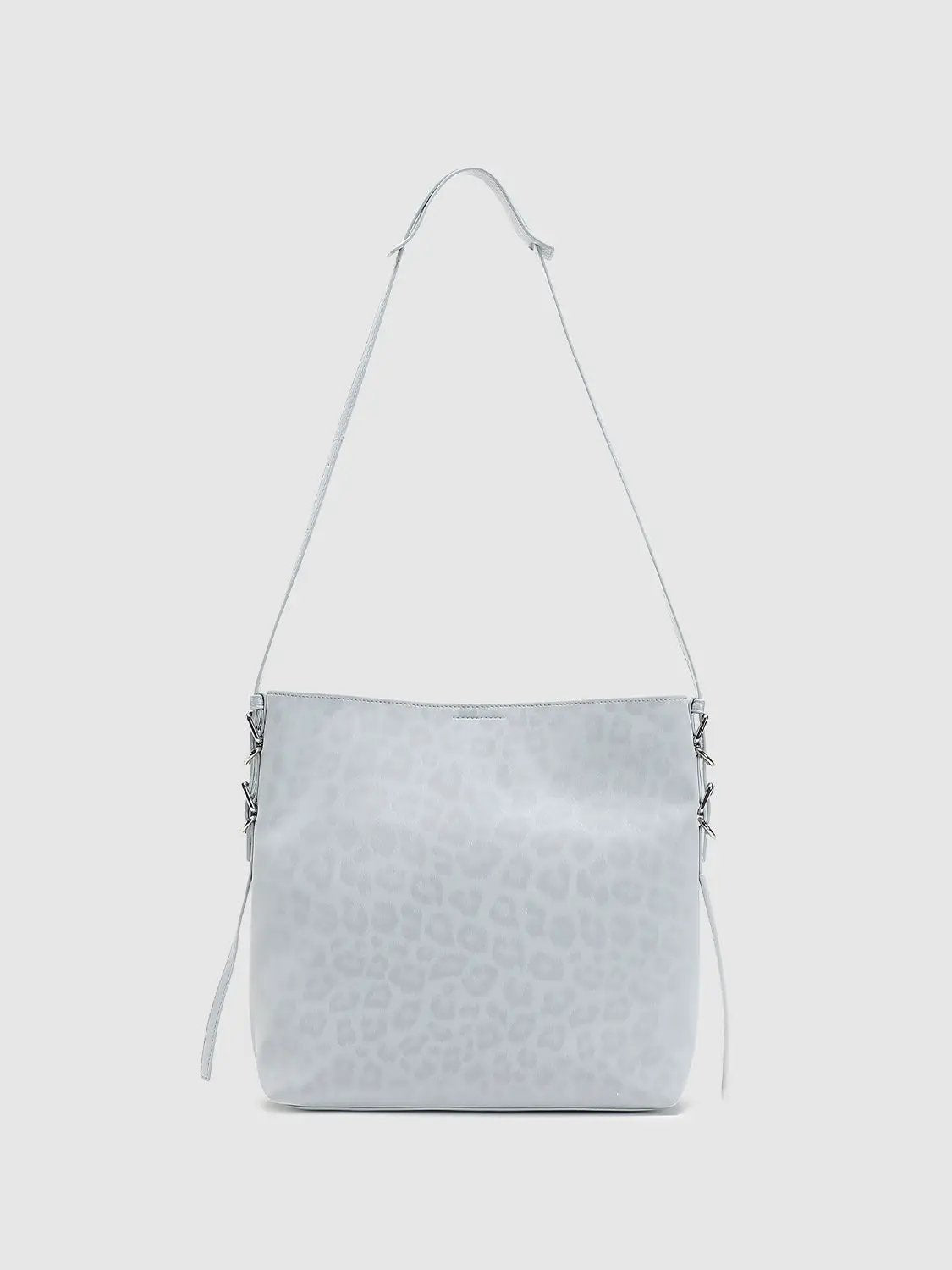 Faux Leather Leopard Print Textured Shoulder Bag