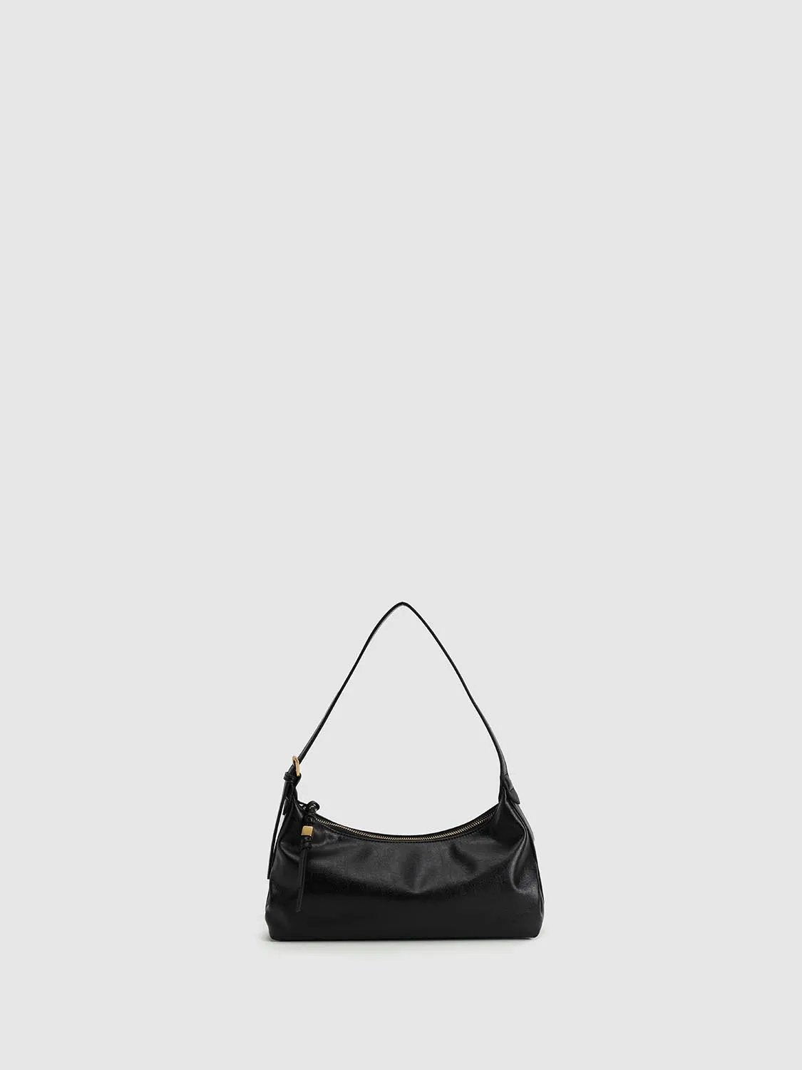 White Artificial Leather Hobo Bag