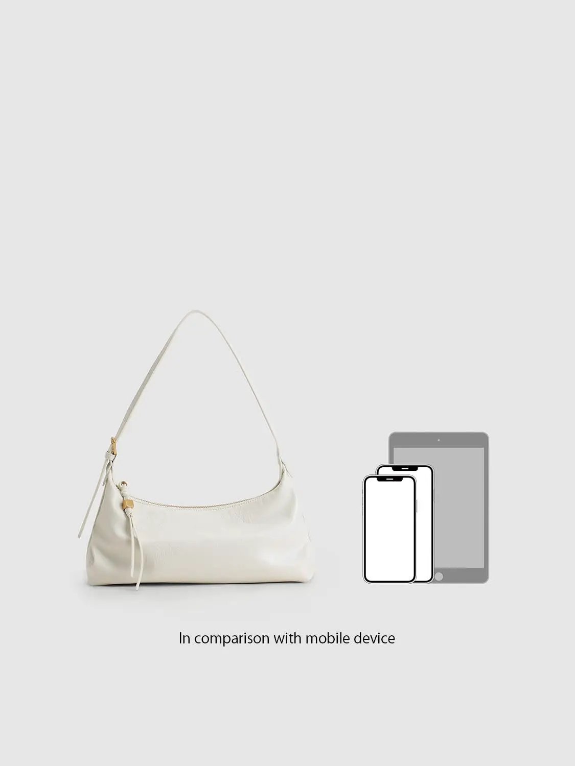 White Artificial Leather Hobo Bag