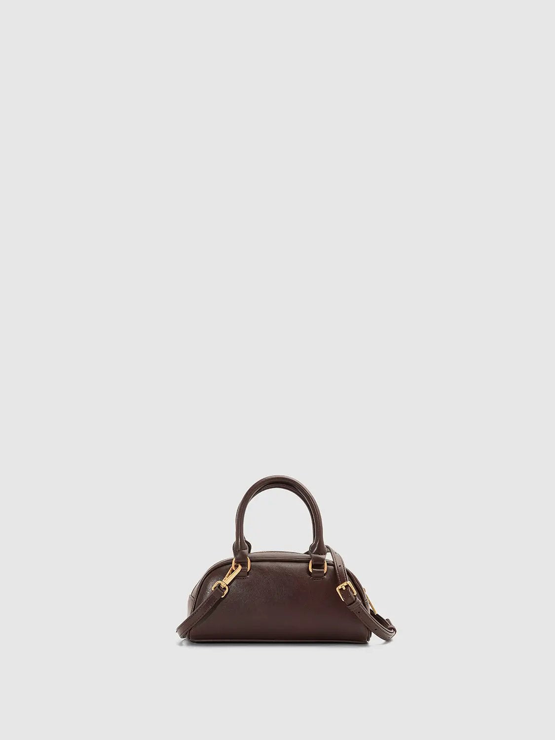 Brown Top Handle Crossbody Bag With Charm Detail