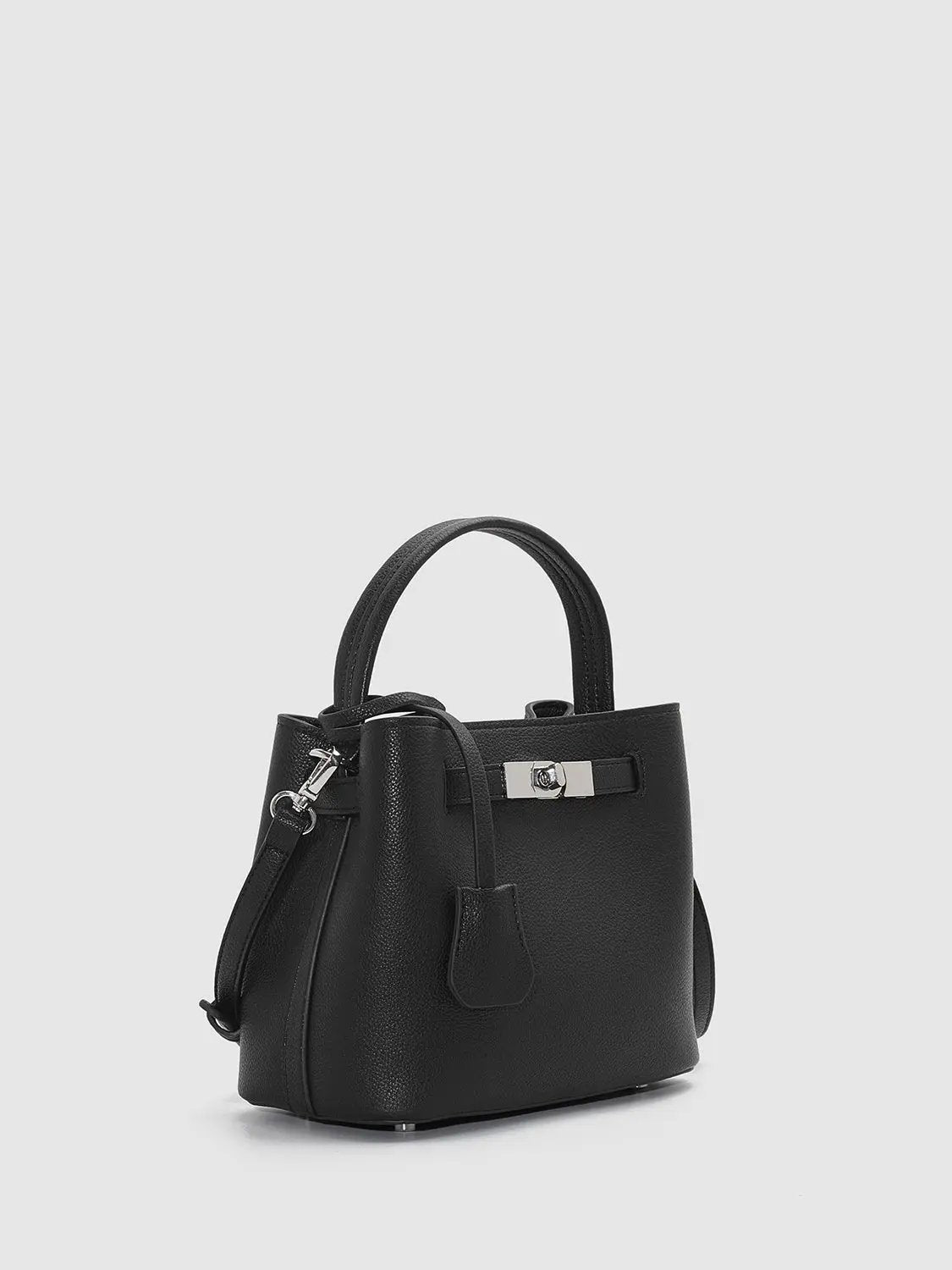 Pebbled Top Handle Crossbody Handbag