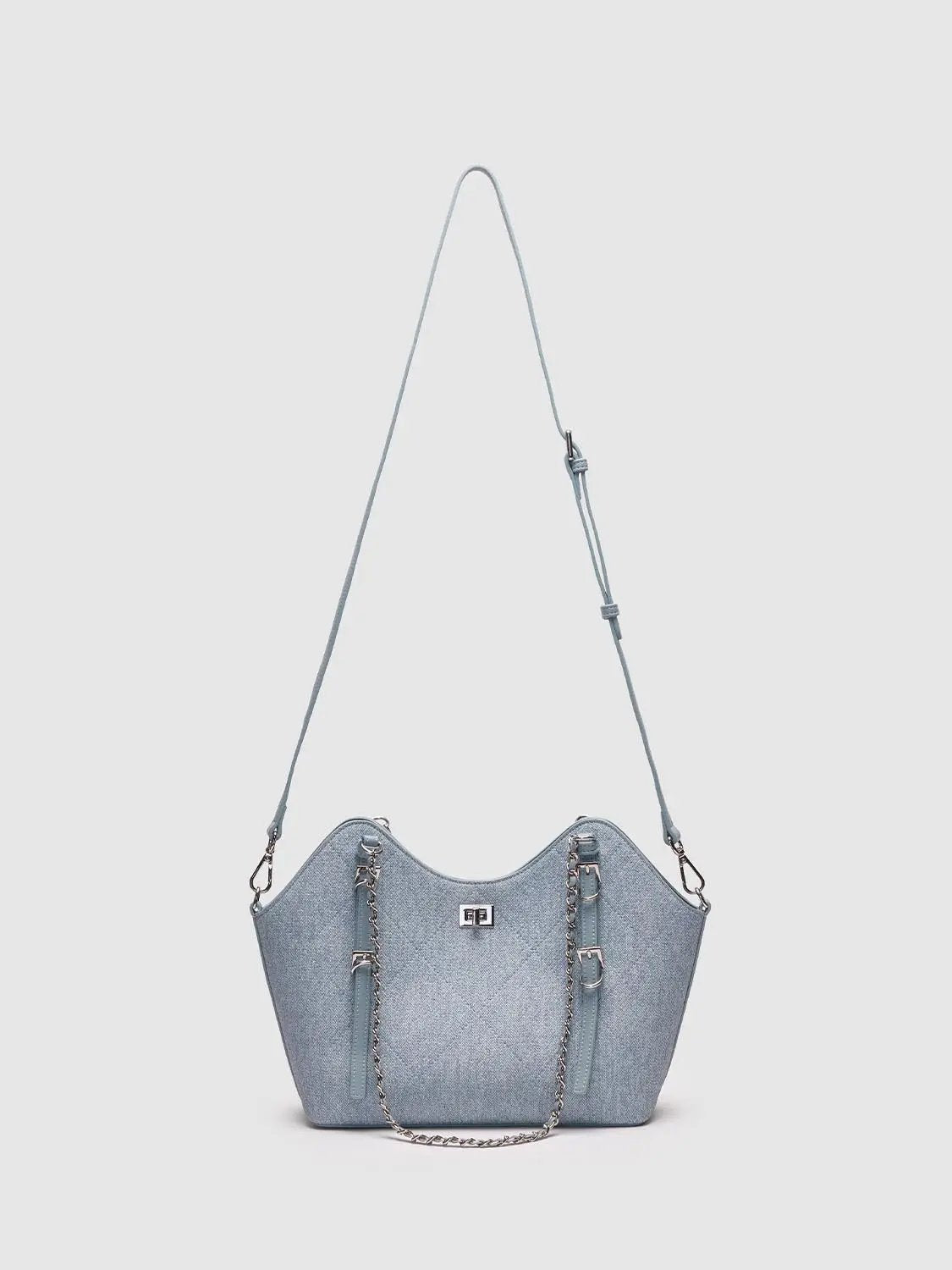 Curved Top Textured Shoulder Crossbody Bag