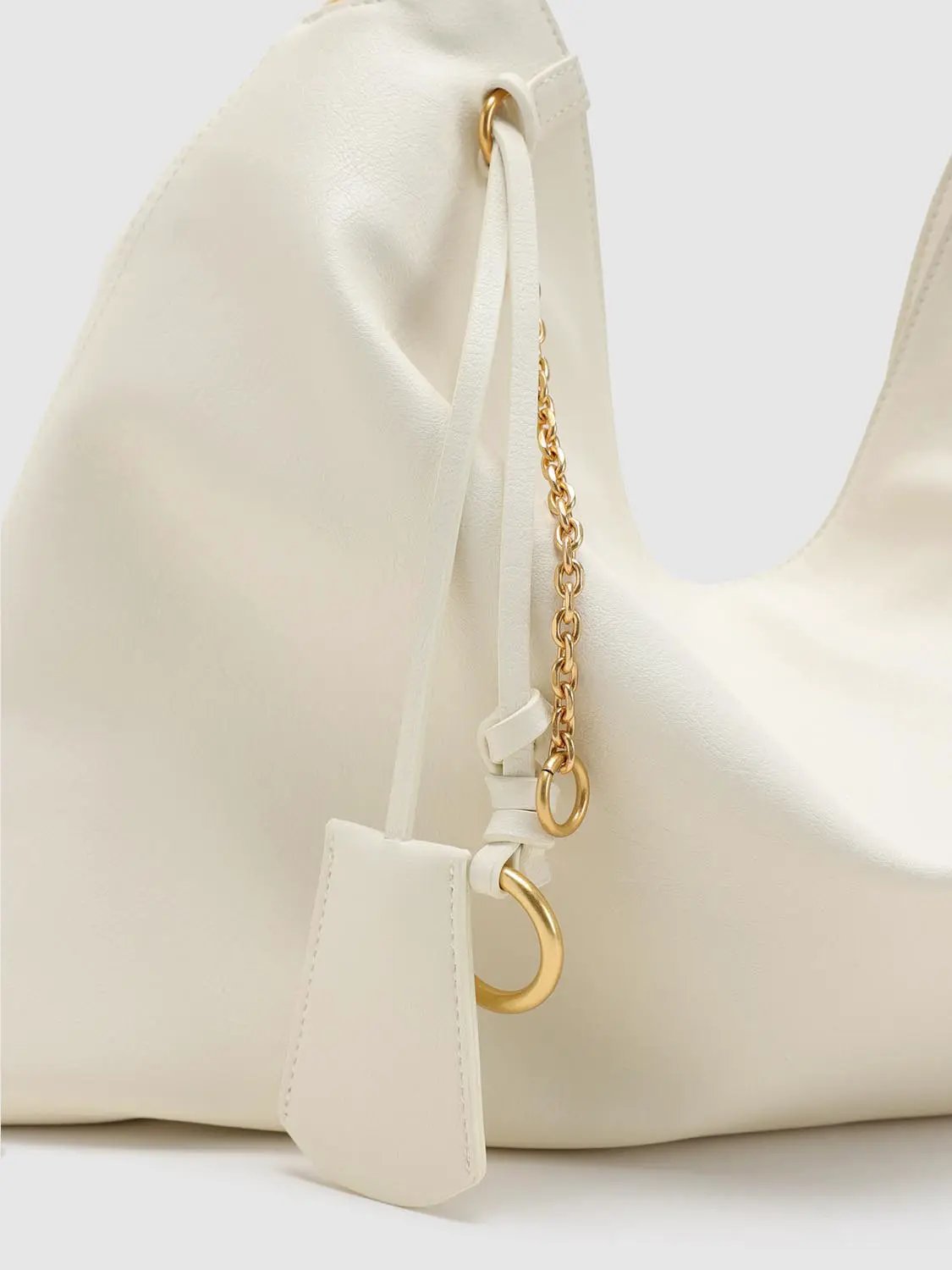 Slouchy Open Top Chain Shoulder Bag