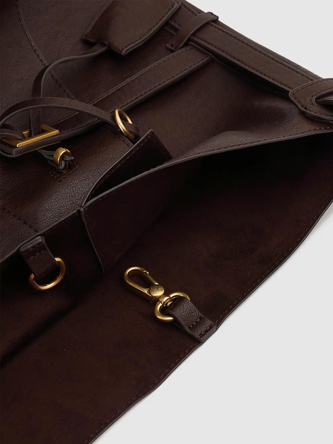 Slouchy Buckle Detail Long Shoulder Bag