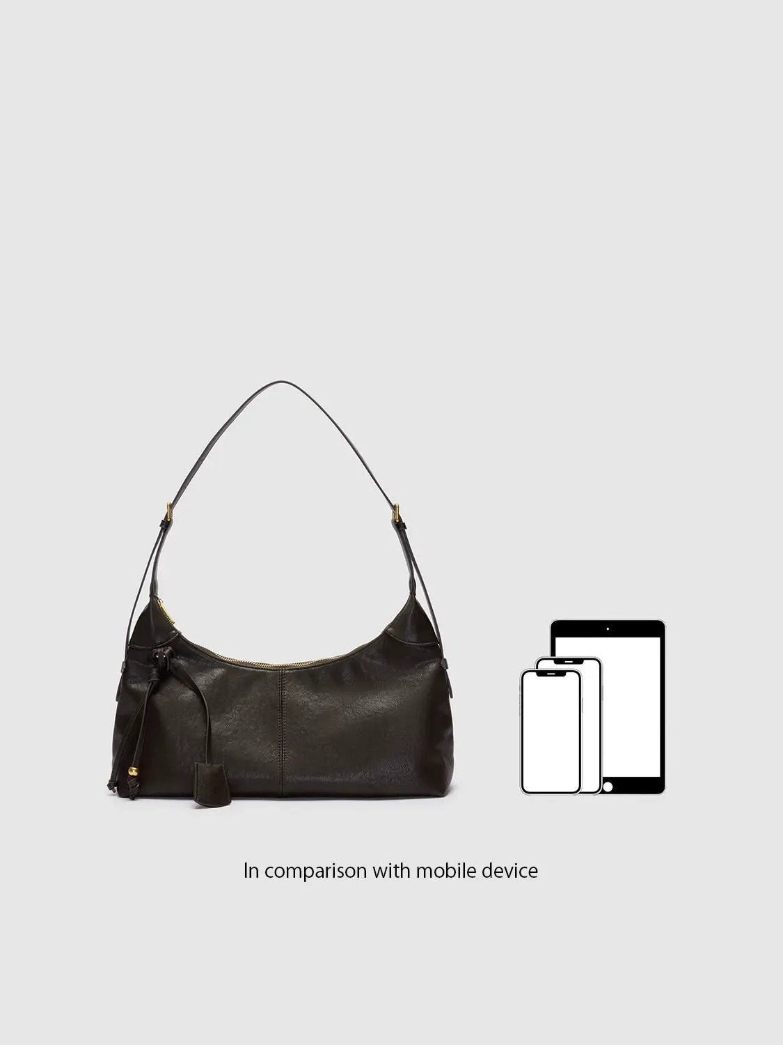 Drawstring Curved Shoulder Bag