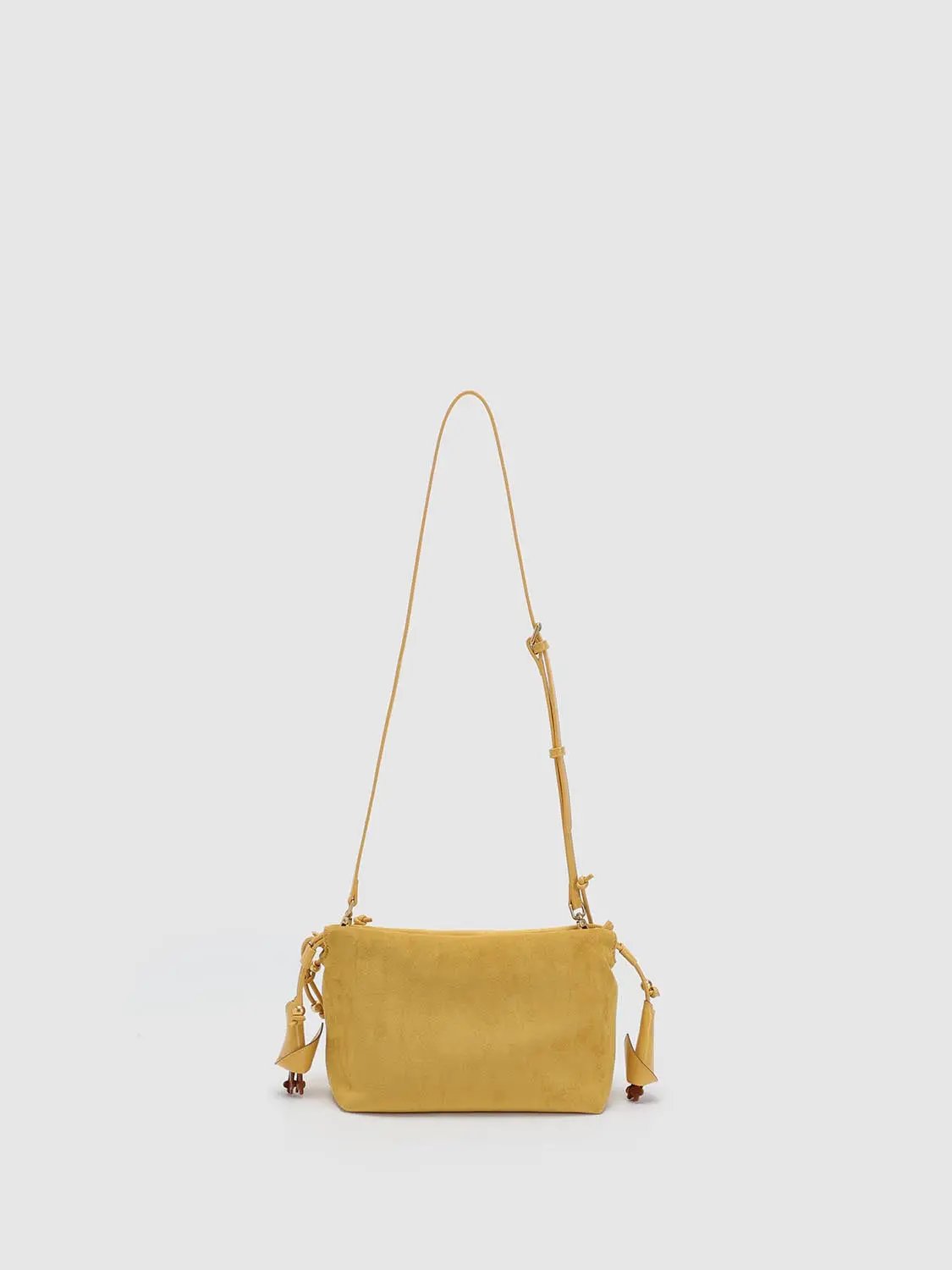 Textured Woven Front Drawstring Crossbody Bag