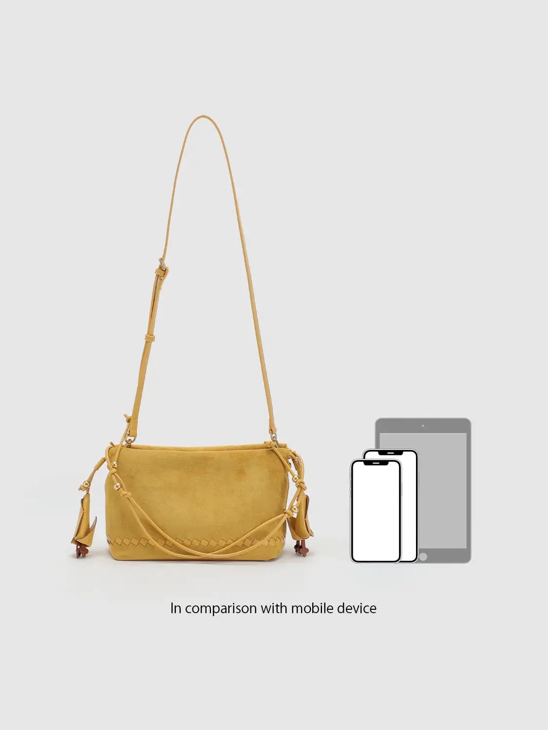 Textured Woven Front Drawstring Crossbody Bag