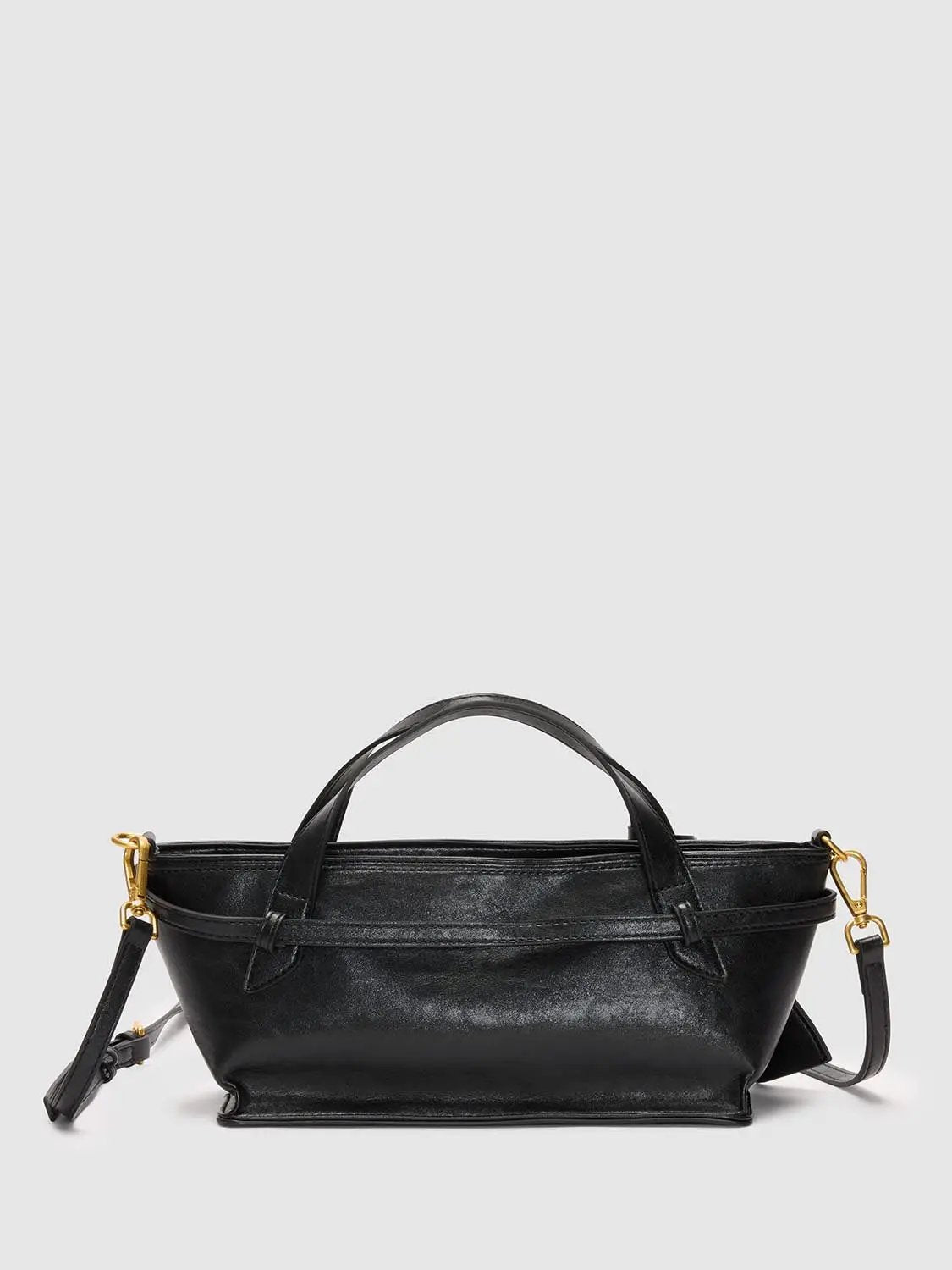 Top Handle Faux Leather Crossbody Bag