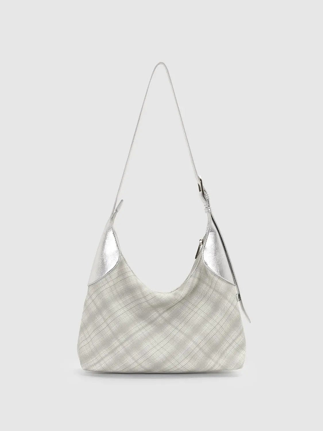 Checked Metallic Shoulder Bag With Star Charm