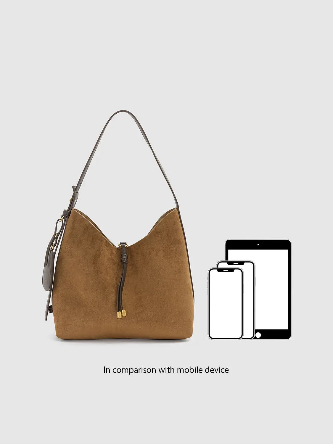 Medium Thickness Drawstring Textured Shoulder Bag With Long Strap