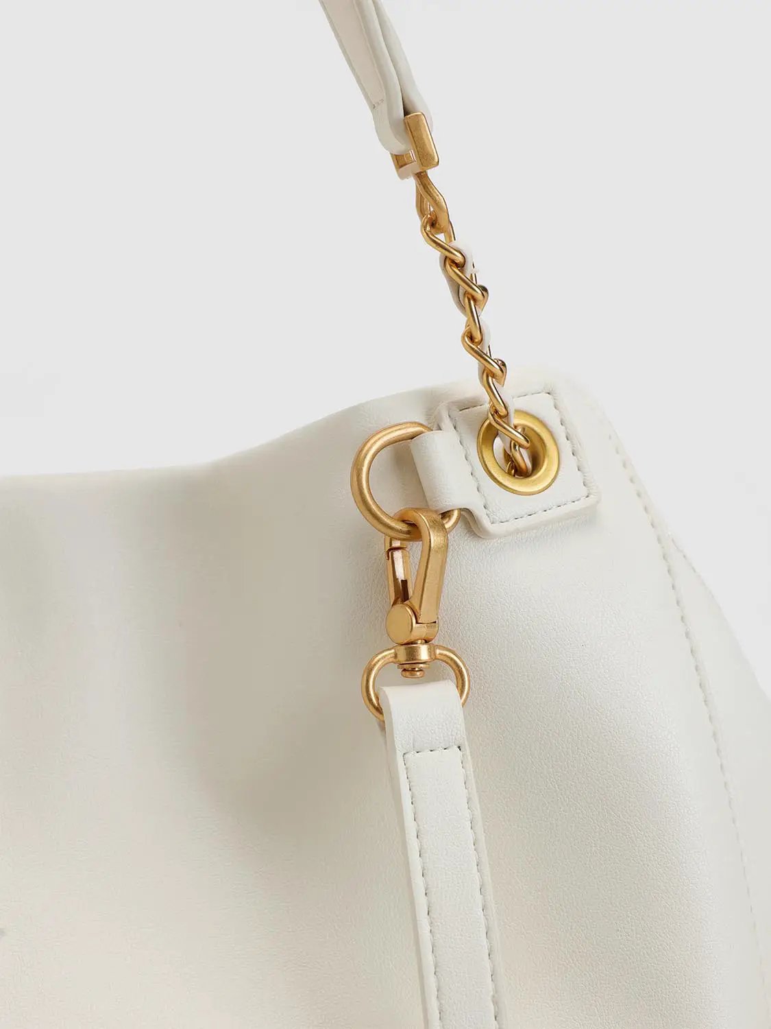 Quilted Drawstring Faux Leather Crossbody Bag