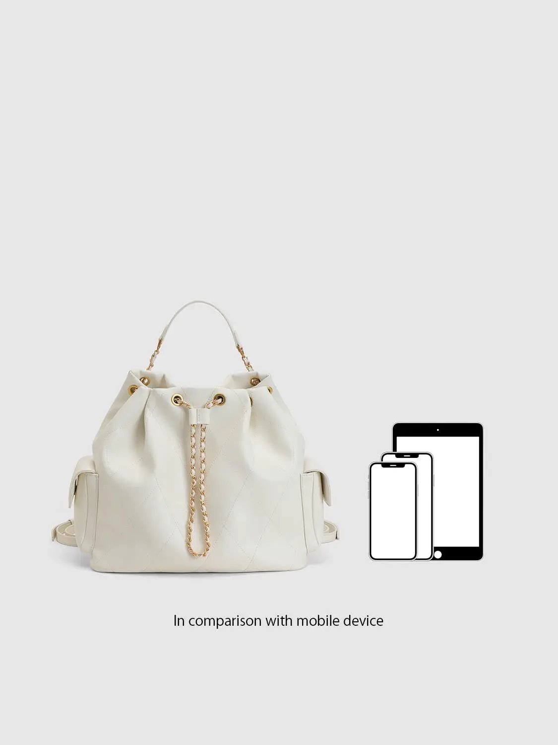 Quilted Drawstring Faux Leather Crossbody Bag