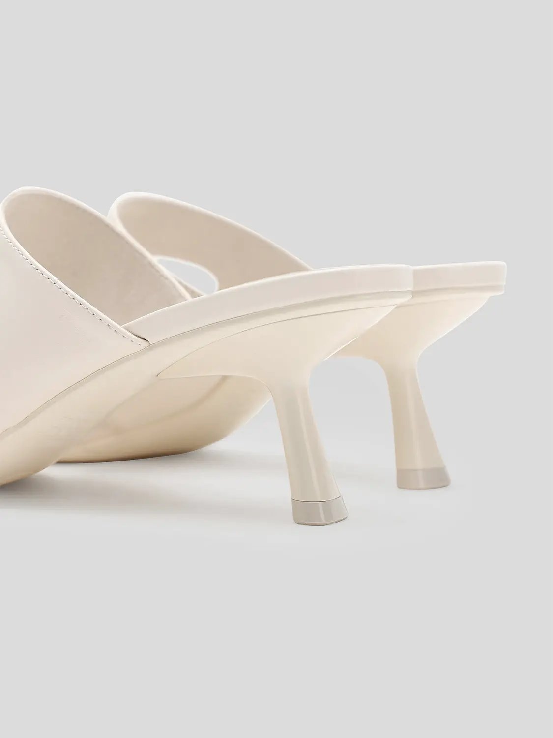 Square Toe Metal Ornament Strap Flat Slide Sandals