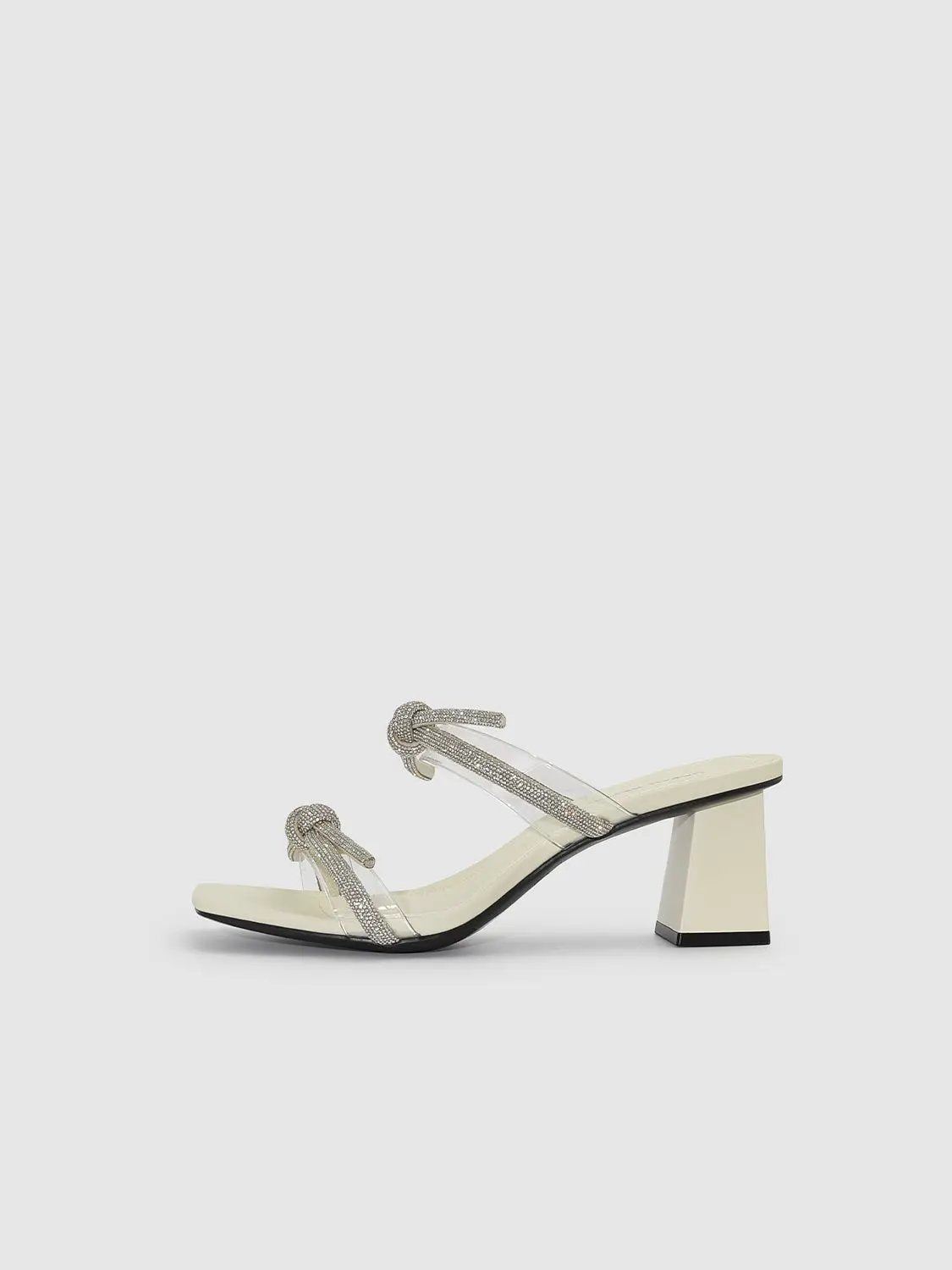 Crystal Embellished Strapped Block Heel Sandals