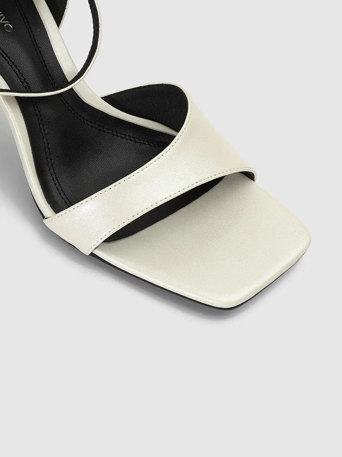 Pointed Toe Faux Leather Ankle Strap Bow High Heel Sandals